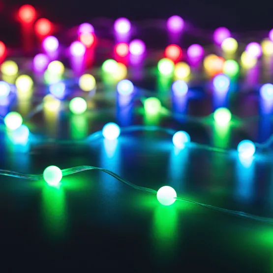 Фото #1 товара Светодиодная гирлянда ARD-BEAD-HOME-10000-CLEAR-100LED RGB (5V, USB, ПДУ) (Ardecoled, IP20 Пластик)
