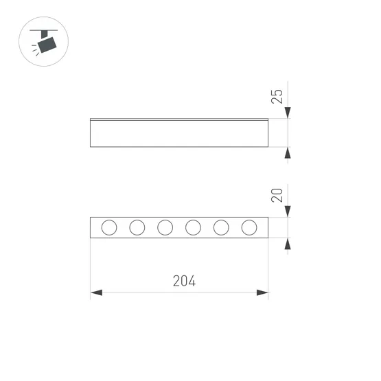 Фото #2 товара Светильник MAG-DOTS-25-L200-6W Warm3000 (WH, 30 deg, 24V) (Arlight, IP20 Металл, 3 года)