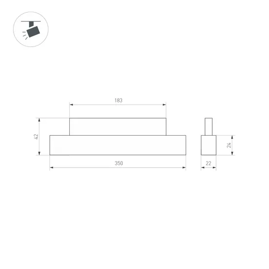 Фото #2 товара Светильник MAG-ORIENT-FLAT-L350-12W Warm3000 (BK, 80 deg, 48V) (Arlight, IP20 Металл, 5 лет)