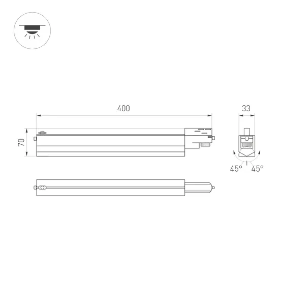 Фото #2 товара Светильник LGD-NEPTUN-4TR-L400-10W Warm3000 (BK, 100 deg, 230V) (Arlight, IP20 Металл, 5 лет)