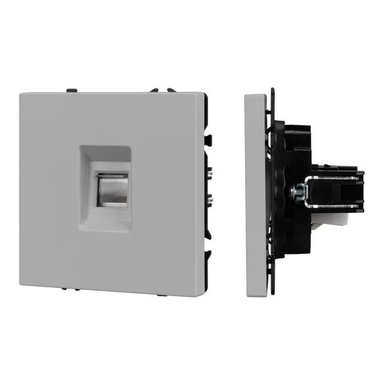 Фото #1 товара Механизм компьютерной розетки SCT-NOBE-MPC1-SFPL-IS (RJ-45, CAT6) (Arlight, Никель)