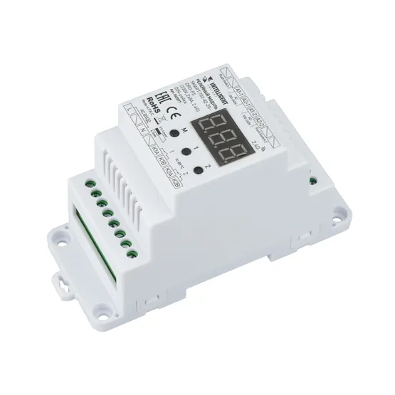 Фото товара INTELLIGENT ARLIGHT Релейный модуль SMART-702-82-2G-DRO-PS (230V, 2x8A, 2.4G) DIN-рейка (IARL, IP20 Пластик, 5 лет)