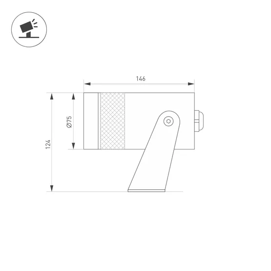 Фото #2 товара Прожектор ALT-SPARK-ZOOM-R75-18W Warm3000 (Графит, 35-60 deg, 230V) (Arlight, IP67 Металл, 5 лет)