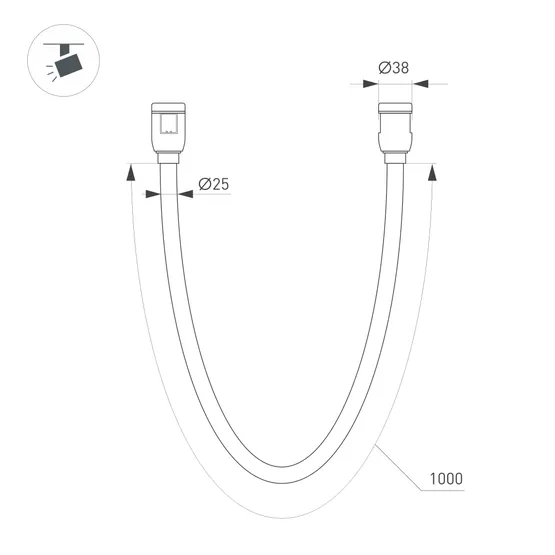 Фото #5 товара Светильник ART-APRIORI-TUBE-ELASTIC-R38-L1000-12W Warm3000 (TN, 360 deg, 48V) (Arlight, IP20 Металл, (Arlight, IP20 Металл, 3 года)