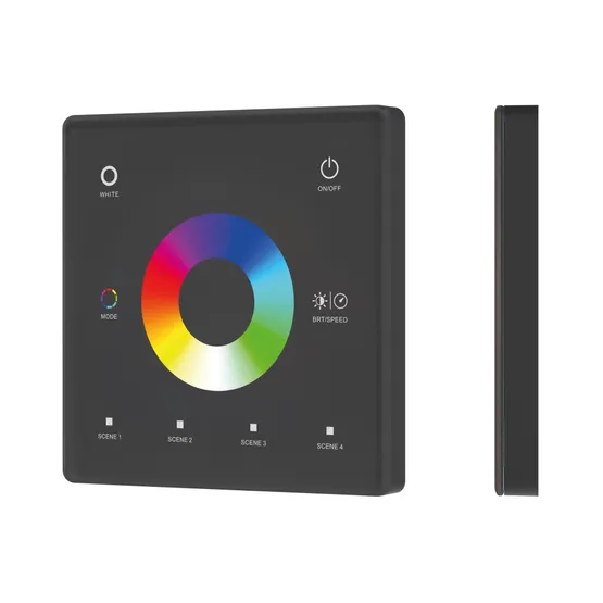 Фото товара INTELLIGENT ARLIGHT Сенсорная панель SMART-RF-801-11-1G-4SC-RGBW черный (3V, 2.4G) накладная (IARL, IP20 Пластик, 5 лет)