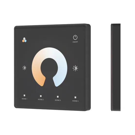 Фото товара INTELLIGENT ARLIGHT Сенсорная панель SMART-RF-801-11-1G-4SC-MIX черный (3V, 2.4G) накладная (IARL, IP20 Пластик, 5 лет)