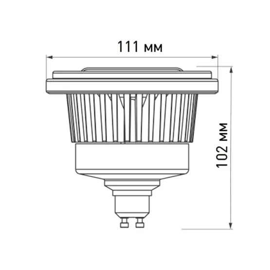 Фото #3 товара Лампа AR111-FORT-GU10-15W-DIM Warm3000 (Reflector, 24 deg, 230V) (Arlight, Металл)