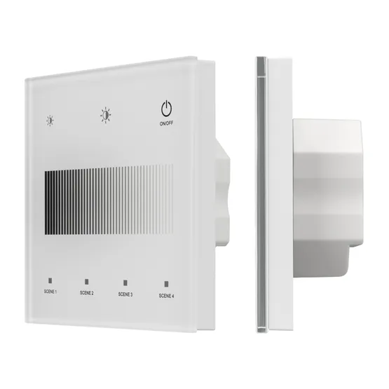 Фото #1 товара INTELLIGENT ARLIGHT Сенсорная панель SMART-DALI-301-11-1G-4SC-DT6 Белая (230V, встраиваемая, 2.4G) (IARL, IP20 Пластик, 5 лет)