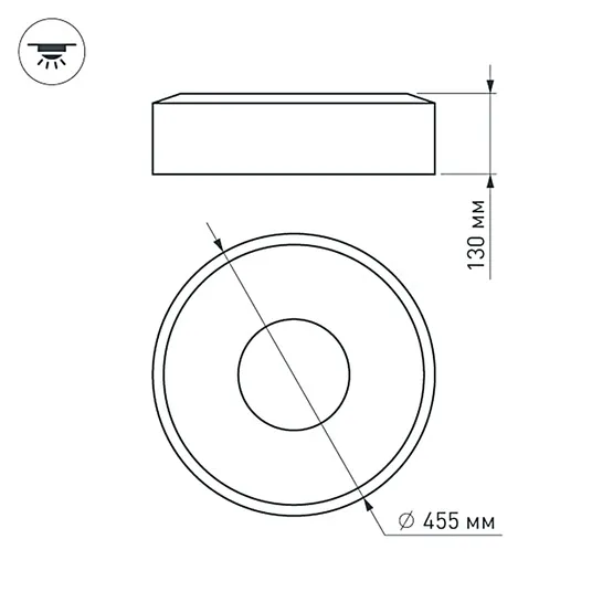 Фото #5 товара Светильник SP-TOR-RING-SURFACE-R460-33W Day4000 (WH, 120 deg) (Arlight, IP20 Металл, 3 года)