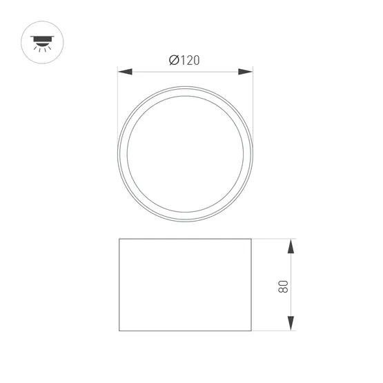 Фото #2 товара Светильник SP-BISCOTTO-R120-12W Warm3300-MIX (BK-GD, 80 deg, 230V) (Arlight, IP54 Металл, 5 лет)