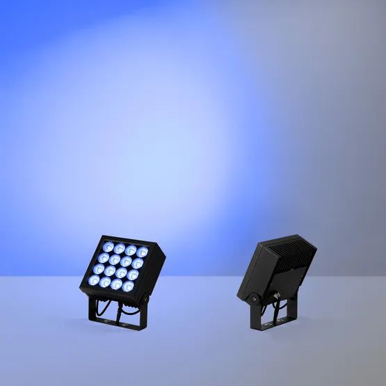 Фото #2 товара Прожектор KT-BLOCK-S220x220-50W RGBW-Day (Графит, 15 deg, 24V, DMX512) (Arlight, IP66 Металл, 3 года)