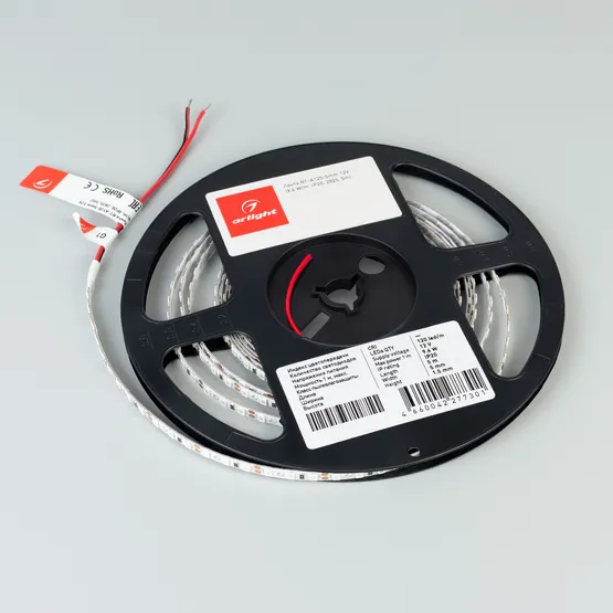 Фото #2 товара Светодиодная лента RT-A120-5mm 12V Green (9.6 W/m, IP20, 2835, 5m) (Arlight, узкая)