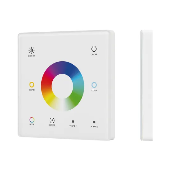 Фото товара INTELLIGENT ARLIGHT Сенсорная панель SMART-RF-801-11-1G-2SC-RGB-MIX белый (3V, 2.4G) накладная (IARL, IP20 Пластик, 5 лет)