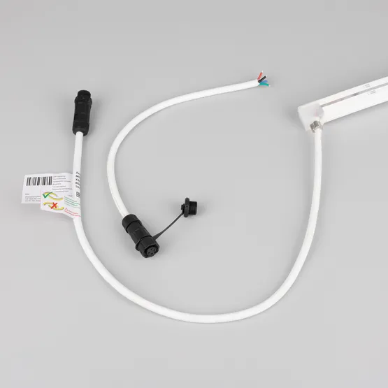 Фото #3 товара Светодиодная лента герметичная MOONLIGHT-PRO-TOP-X360-16x16mm 24V RGB (12 W/m, IP67, 10m, wire x2) (Arlight, Вывод боковой, 5 лет)