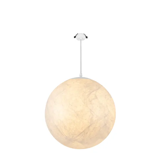 Фото #1 товара Светильник SP-SILKA-HANG-R400-12W Warm2700 (WH, 330 deg, 230V) (Arlight, IP20 Натуральный шелк, 3 года)